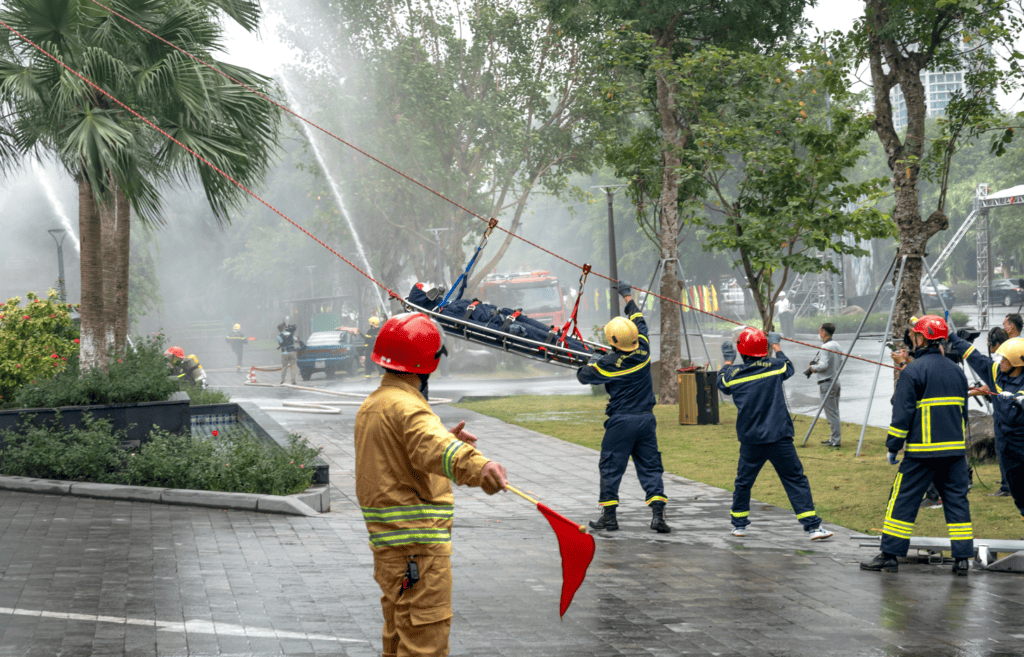 person being rescued during an emergenct