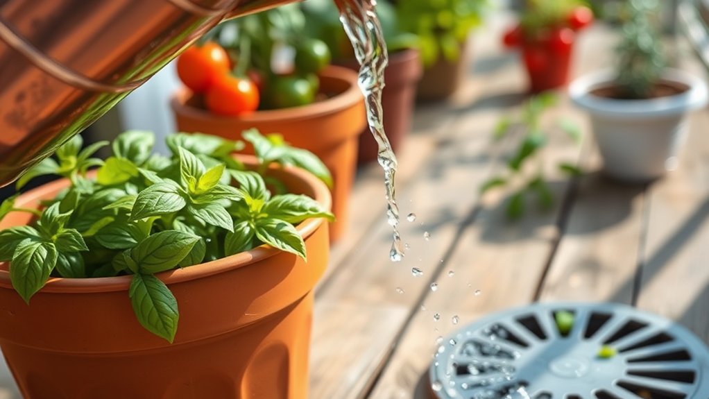consistent watering for containers