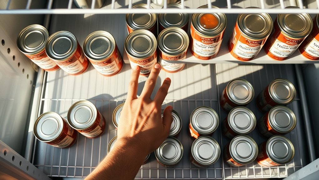 prioritize older canned goods